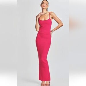 Retrofete Kylie Bandage Knit Dress in Dragon Fruit Pink Size Medium NWOT